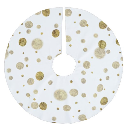 金ゴールドの魅力的な《写真》ぼけ味の紙吹雪の点 ブラッシュドポリエステルツリースカート (正面)