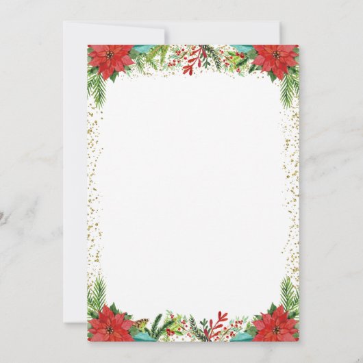 金ゴールドの魔法のクリスマスユニコーン赤ちゃんシャワー 招待状 (裏面)