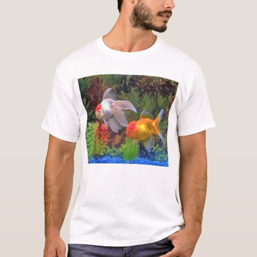 金ゴールドの魚のティー Tシャツ (正面)
