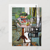 金ゴールドの魚の鉢、窓の下。 ポストカード (正面/裏面)