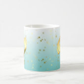金ゴールドの魚類のグラデーションな(占星術の)十二宮図の占星術の占星術の印 コーヒーマグカップ (中央)