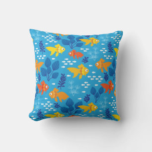 金ゴールドの魚 クッション