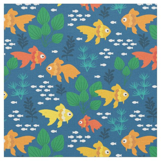 金ゴールドの魚 ファブリック (クローズアップ)