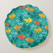 金ゴールドの魚 ラウンドクッション (裏面)