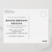 金ゴールドの鳥と書道は永遠に私たちのハート 箔招待状ポストカード (裏面)