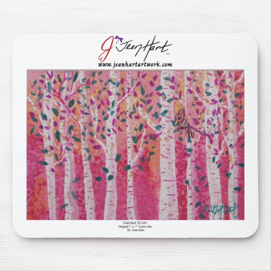 金ゴールドの鳥 マウスパッド (正面)