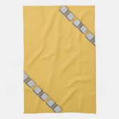 金ゴールドの黄色い灰色のモダンな台所皿タオル4 キッチンタオル (縦)