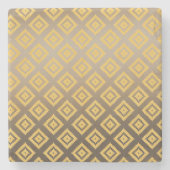 金ゴールドの黄色い種族のアズテック人 ストーンコースター (正面)