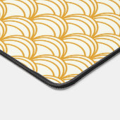 金ゴールドの黄色と白のアールデコパターン デスクマット (コーナー)