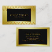 金ゴールドの黒いシェブロンのヨガのホリスティックのマッサージ 名刺 (正面/裏面)