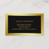 金ゴールドの黒いシェブロンのヨガのホリスティックのマッサージ 名刺 (裏面)