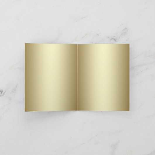 金ゴールドの黒いダマスク織のサンキューカード サンキューカード (内部)