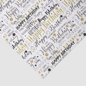 金ゴールドの黒いハッピーバースデーの紙吹雪 薄葉紙 (詳細)