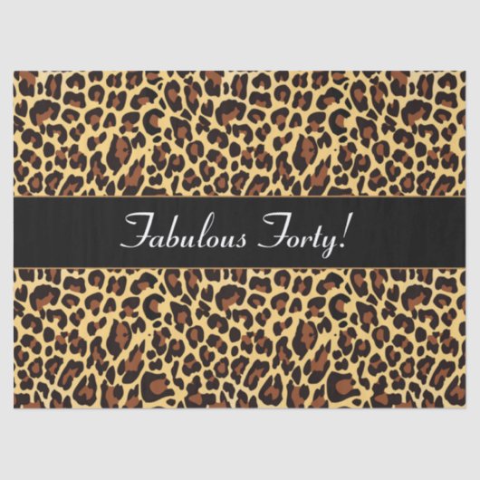 金ゴールドの黒いヒョウのすばらしい40誕生日A23 薄葉紙 (正面)