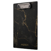 金ゴールドの黒い大理石 クリップボード (左)