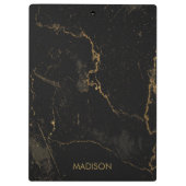 金ゴールドの黒い大理石 クリップボード (裏面)