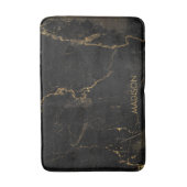 金ゴールドの黒い大理石 バスマット (正面縦)