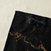 金ゴールドの黒い大理石 ビーチタオル (インサイチュ)