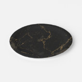 金ゴールドの黒い大理石 ペーパープレート (アングル)