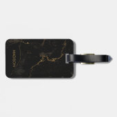 金ゴールドの黒い大理石 ラゲッジタグ (裏面横)