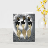 金ゴールドの黒い流行 カード (黄色い花)