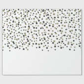 金ゴールドの黒い紙吹雪 ラッピングペーパー (フラット)