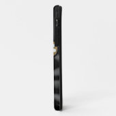 金ゴールドの黒い（紋章の）フラ・ダ・リのサテンの宝石 Case-Mate iPhoneケース (裏面/左)