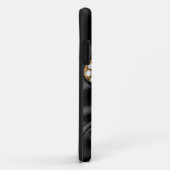 金ゴールドの黒い（紋章の）フラ・ダ・リのサテンの宝石 Case-Mate iPhoneケース (裏面/右)