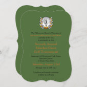 金ゴールドの黒く企業のなゴルフトーナメントの招待状 招待状 (正面/裏面)