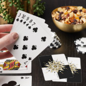 金ゴールドの黒く及び白い円の曼荼羅 トランプ (インサイチュ)