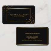 金ゴールドの黒く装飾的なヨガのホリスティックのマッサージ 名刺 (正面/裏面)