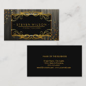 金ゴールドの黒く装飾的なヨガのホリスティックのマッサージ 名刺 (正面/裏面)