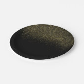 金ゴールドの黒の輝きのグリッター ペーパープレート (アングル)