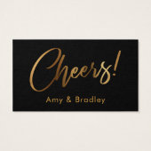 金ゴールドの黒手書きスクリプトドリンクチケット (裏面)