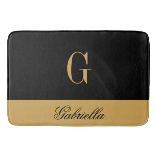 金ゴールドの黒 バスマット