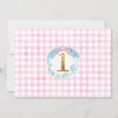 金ゴールドの1つの土地のスイーツくるみ割り写真誕生日 招待状 (裏面)