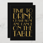 金ゴールドの20年代の休日のパーティの招待状 招待状 (正面/裏面)