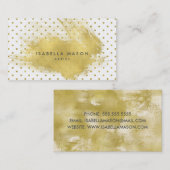 金ゴールドの（ばちゃばちゃ）跳ねる 名刺 (正面/裏面)