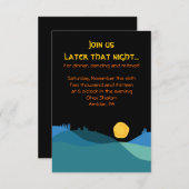 金ゴールドの(ユダヤ教の)バル・ミツバーのパーティーカードのエルサレム都市 エンクロージャーカード (正面/裏面)