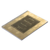 金ゴールドの《写真》ぼけ味ライト来客名簿 ノートブック (左側)