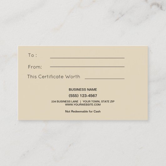 金ゴールドの《写真》ぼけ味ライト雪片のギフトカード証明書 割引カード (裏面)