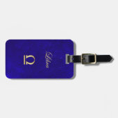 金ゴールドの(占星術の)十二宮図の印の天秤座 ラゲッジタグ (正面横)