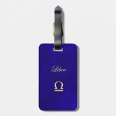 金ゴールドの(占星術の)十二宮図の印の天秤座 ラゲッジタグ (裏面縦)