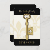 金ゴールドの(紋章の)フラ・ダ・リの主移動発表 案内状 (正面/裏面)