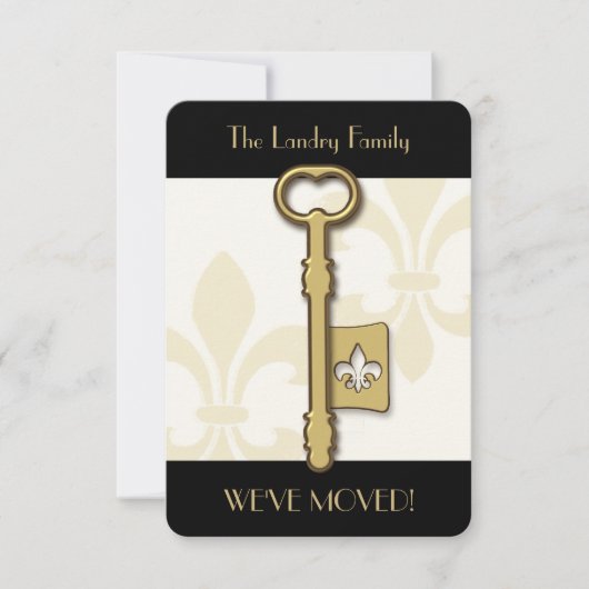 金ゴールドの(紋章の)フラ・ダ・リの主移動発表 案内状 (正面)