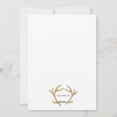 金ゴールドの(雄ジカの)枝角の休日の写真カード シーズンカード (裏面)