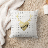 金ゴールドの(雄ジカの)枝角|の休日の装飾用クッション クッション (ブランケット)