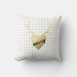 金ゴールドの(雄ジカの)枝角|の休日の装飾用クッション クッション