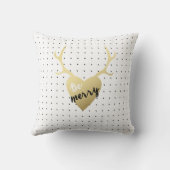 金ゴールドの(雄ジカの)枝角|の休日の装飾用クッション クッション (裏面)