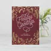 金ゴールドのBotanicalsの休日の挨拶 シーズンカード (スタンド正面)